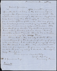 Leter from Mrs. Amarancy Paine Sarle, Providence, [R. I.], to William Lloyd Garrison, Dec[ember] 24th [18]52
