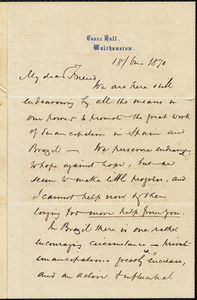 Letter from Joseph Cooper, Walthamstow, [England], to William Lloyd Garrison, 18 / [June] 1870