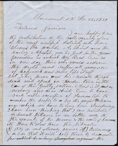Letter from R. H. Ober, Claremont, N.H., to William Lloyd Garrison, Dec[ember] 23, 1859