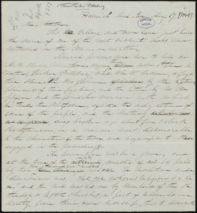Letter from Parker Pillsbury, Harwich, [Mass.], to William Lloyd Garrison, Aug[ust] 27 [1848]