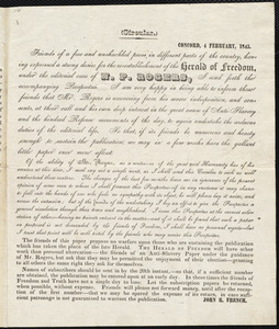 Letter from Parker Pillsbury, to William Lloyd Garrison, Feb[ruary] 5 [1845]