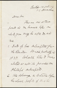Letter from Edward Lillie Pierce, Boston, [Mass.], to William Lloyd Garrison, 14 Oct[ober 18]76