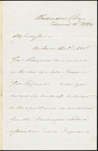 Letter from John Pierpont, Washington, [D.C.], to William Lloyd Garrison, February 11 1864