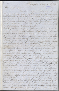 Letter from Placide, Philadelphia, [Pa.], to William Lloyd Garrison, July 21st 1849