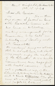 Letter from Aaron Macy Powell, West Winfield, N.Y., to William Lloyd Garrison, Oct[ober] 18, 1860