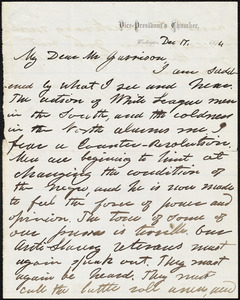 Letter from Henry Wilson, Washington, [D.C.], to William Lloyd Garrison, Dec[ember] 17, 1874