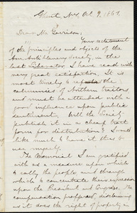 Letter from Aaron Macy Powell, Ghent, N.Y., to William Lloyd Garrison, to Oct[ober] 9, 1861