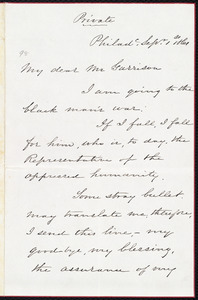 Letter from Benjamin Rush Plumly, Philad[elphi]a, [Pa.], to William Lloyd Garrison, Sep[tembe]r 1st 1861