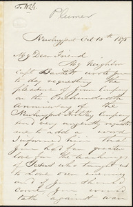 Letter from Richard Plumer, Newburyport, [Mass.], to William Lloyd Garrison, Oct[ober] 15th 1875