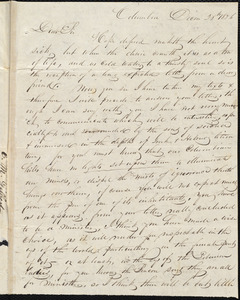 Letter from Edwin M. Gilbert, Columbia, to Amos Augustus Phelps, Decem 28th 1826