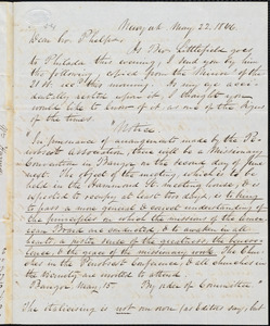 Letter from William Harned, New York, to Amos Augustus Phelps, May 22. 1846