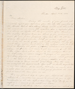 Copy of letter from Boston Female Anti-slavery Society, Boston, to Charlotte Phelps, April 12th 1834