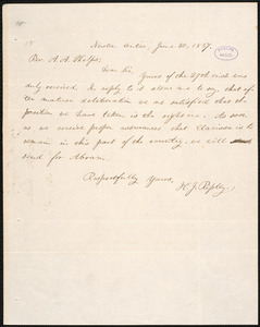 Letter from Henry Jones Ripley, Newton Center, to Amos Augustus Phelps, June 30, 1837