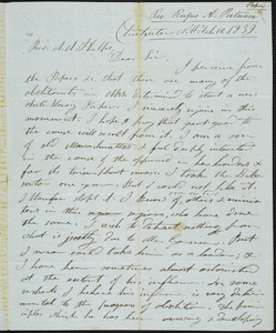 Letter from Rufus Austin Putnam, Chichester, to Amos Augustus Phelps, Feb. 12 1839