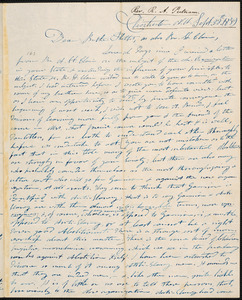 Letter from Rufus Austin Putnam, Chichester, to Amos Augustus Phelps and Alanson St. Clair, Sept 28th 1839