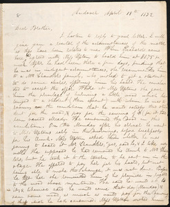 Letter from Benjamin Schneider, Andover, to Amos Augustus Phelps, April 19th 1832