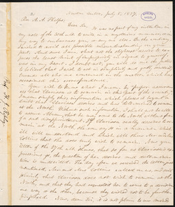 Letter from Henry Jones Ripley, Newton Center, to Amos Augustus Phelps, July 5, 1837