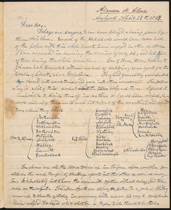 Letter from Alanson St. Clair, Amherst, to Amos Augustus Phelps, April 27th 1839