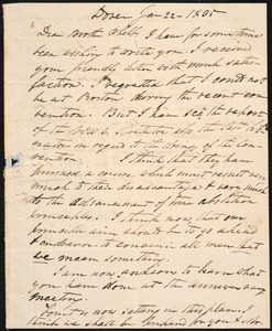 Letter from David Root, Dover, to Amos Augustus Phelps, Jan 22 - 1835