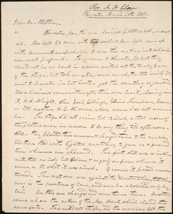 Letter from Alanson, St. Clair, Worcester, to Amos Augustus Phelps, March 20th 1839