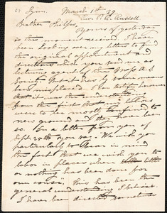 Letter from Philemon Robbins Russell, Lynn, to Amos Augustus Phelps, March 1st 39