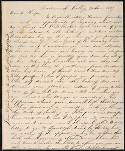 Letter from John Bronson Richardson, Dartmouth, to Amos Augustus Phelps, 20. June 1827