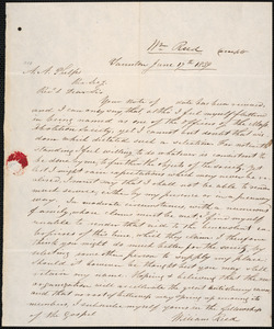 Letter from William Reed, Taunton, to Amos Augustus Phelps, June 17th 1839