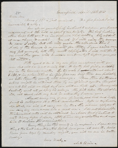 Letter from Alanson St. Clair, Greenfield, to Amos Augustus Phelps, April 24th 1840