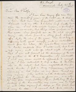 Letter from William Smyth, Brunswick, to Amos Augustus Phelps, July 25th 1838