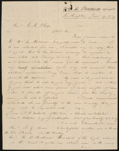 Letter from William H. Stoddard, Northampton, to Amos Augustus Phelps, June 17. 1839