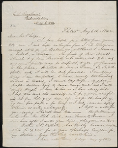 Letter from Charles stewart Renshaw. Philada, to Amos Augustus Phelps, 1842 May 6