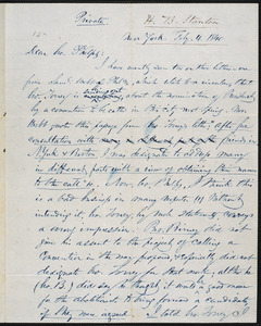Letter from Henry Brewster Stanton, New York, to Amos Augustus Phelps, Feby. 4. 1840
