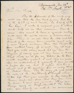 Letter from William Smyth, Brunswick, to Amos Augustus Phelps, Dec 21st 1838