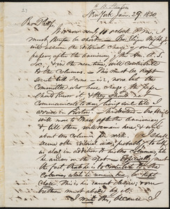 Letter from Henry Brewster Stanton, New York, to Amos Augustus Phelps, Jan 29. 183[9]