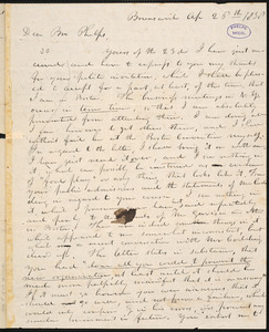 Letter from William Smyth, Brunswick, to Amos Augustus Phelps, Apr 26th 1838