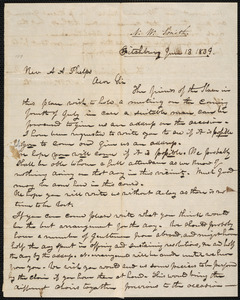 Letter form N. W. Smith, Fitchburg, to Amos Augustus Phelps, June 13 1839