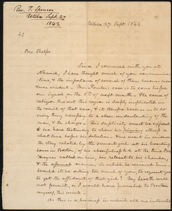 Letter from Thomas Spencer, Utica, to Amos Augustus Phelps, 27. Sept. 1842