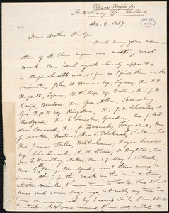 Letter from Elizur Wright, New York, to Amos Augustus Phelps, Sep. 2. 1837