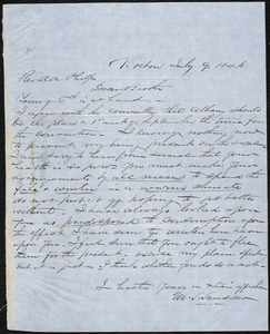 Letter from Marshall L. Scudder, Boston, to Amos Augustus Phelps, July 9. 1846