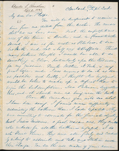Letter from Charles stewart Renshaw, Cleveland, to Amos Augustus Phelps, 1841 September 2