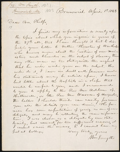 Letter from William Smyth, Brunswick, to Amos Augustus Phelps, April 1st 1843