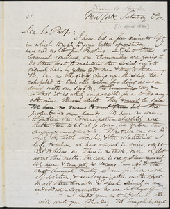 Letter from Henry Brewster Stanton, New York, to Amos Augustus Phelps, [April 11 1840]