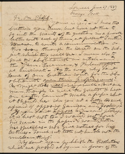 Letter from Orange Scott, Lowell, to Amos Augustus Phelps, June 27. 1839