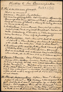 Various notes on slavery, emancipation, immediate abolition of slavery, etc. by Amos Augustus Phelps, [ca. 1834-1842]