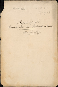 Report of the Committee on Colonization, March 1829