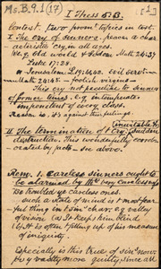 Autograph notes for sermons by Amos Augustus Phelps