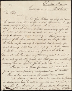 Letter from Charles Drew, Boston, to Amos Augustus Phelps, Octr. 17, 1835