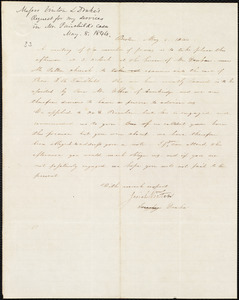 Letter from Jeremy Drake, Boston, to Amos Augustus Phelps, May 8. 1844