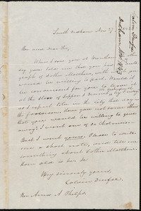 Letter from Calvin Durfee, South Dedham, to Amos Augustus Phelps, Nov 27, 1843