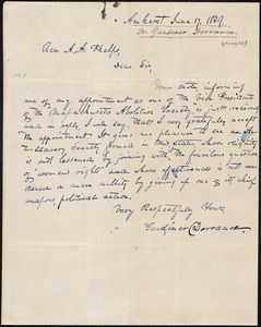 Letter from Gardiner Dorrance, Amherst, to Amos Augustus Phelps, June 17. 1837